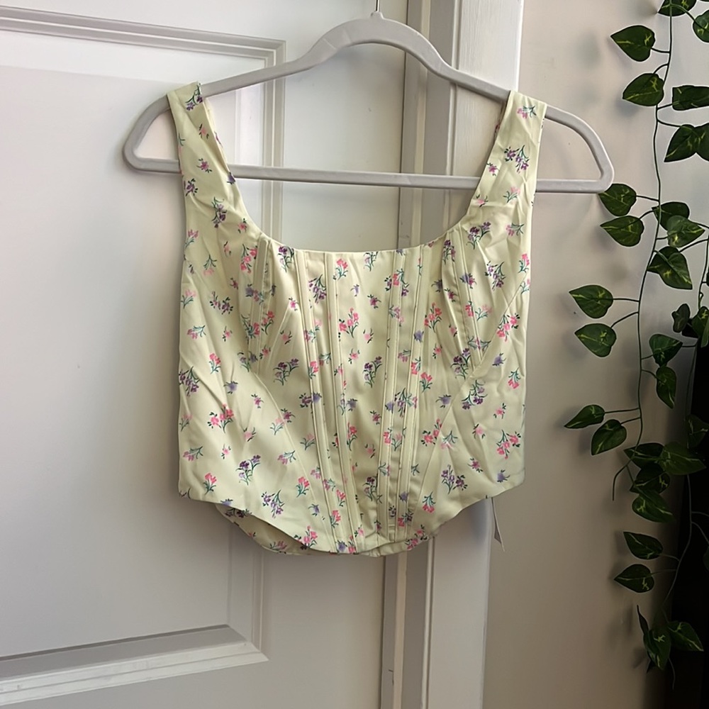 NWT Amazon Light Yellow Corset Top
